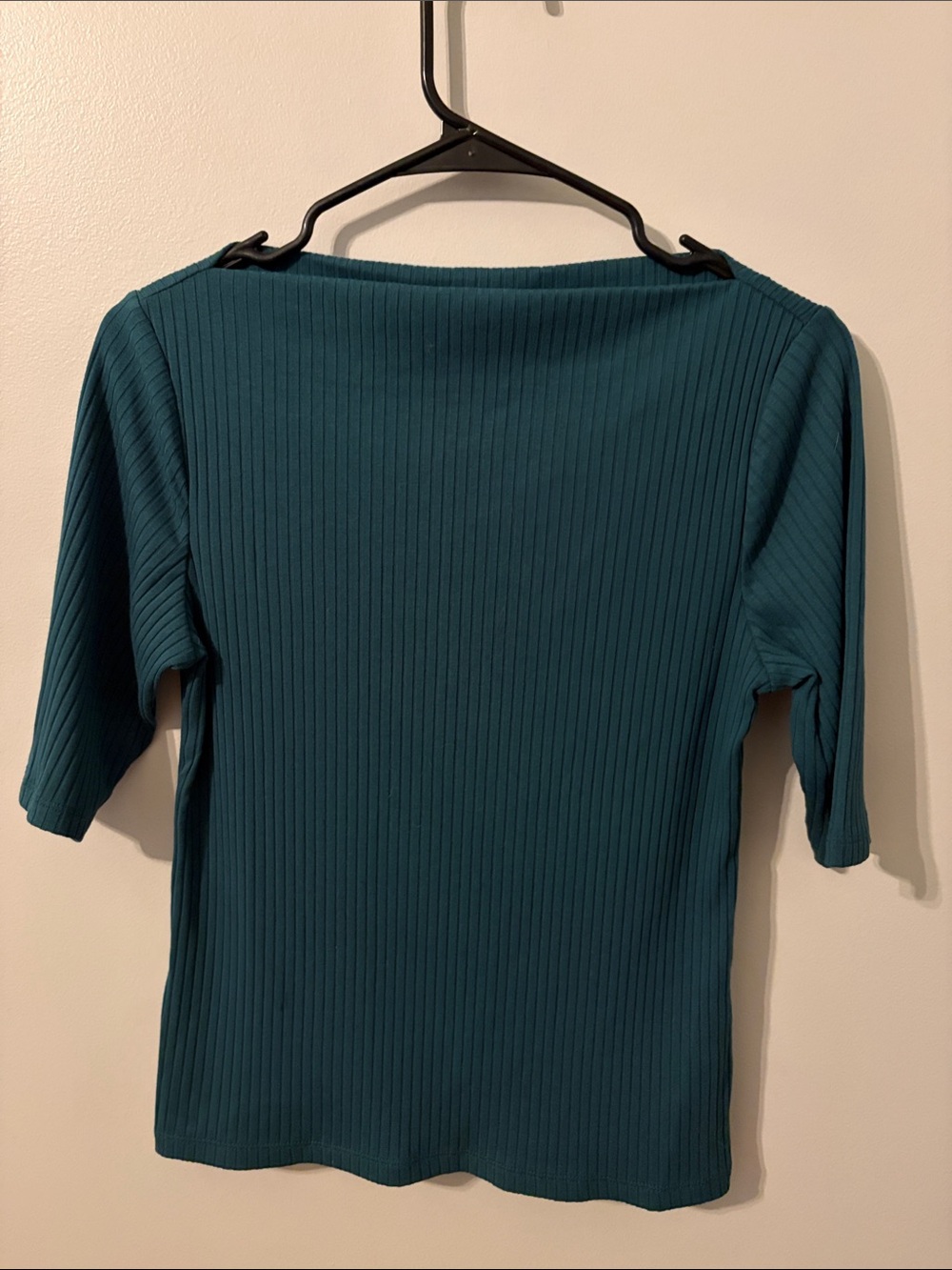 Old Navy Teal Ribbed Boatneck Short Sleeve Top